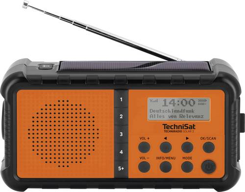 TechniSat TECHNIRADIO SOLAR 2 Tischradio DAB+, UKW DAB+, UKW, USB Solarpanel, Handkurbel, Taschenlam von Technisat