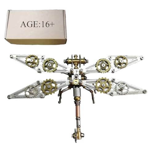 TechnixLabz 3D Dragonfly L Metall-Puzzle, Mechanisches Insektenmodell, Puzzle DIY Bastelset, Tolle Geschenke für Teenager Und Erwachsene (200+PCS) von TechnixLabz