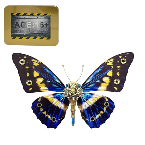 TechnixLabz 3D Schmetterling Metall Puzzle, Steampunk Morpho Helena Schmetterling Modell, Puzzle DIY Craft Kit (150PCS+) von TechnixLabz