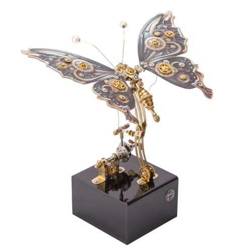 TechnixLabz 3D Schmetterling Metall-Puzzle mit Spieluhr, Steampunk Mechanisches Modell, Puzzle DIY Bastelset, Tolle Geschenke für Teenager Und Erwachsene (300+PCS/Dynamisch) von TechnixLabz