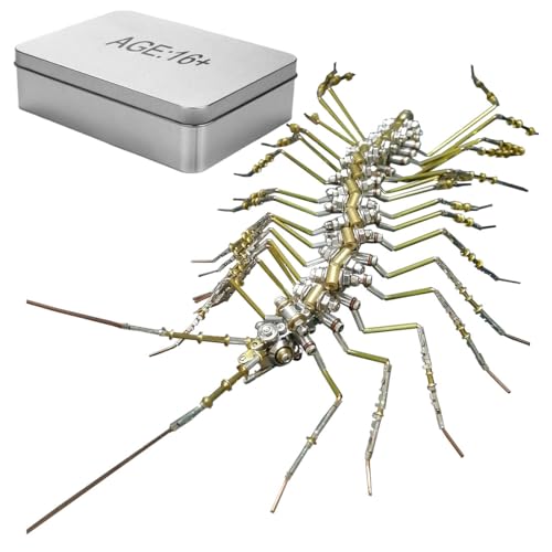 TechnixLabz 3D Scutigera Metall-Puzzle, Mechanisches Insektenmodell, Puzzle DIY Bastelset, Tolle Geschenke für Teenager Und Erwachsene (700+PCS) von TechnixLabz