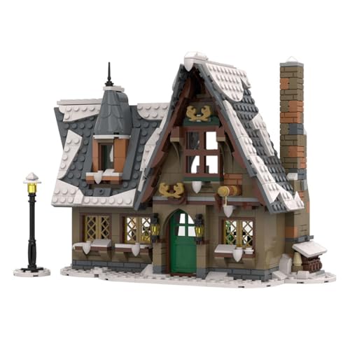 TechnixLabz Modularer Winter-Weihnachtshütten-Baukasten, Weihnachten Winter Landgasthof Bausteine Modell, Weihnachten Serie Bauklötze Set (702 Stück) von TechnixLabz