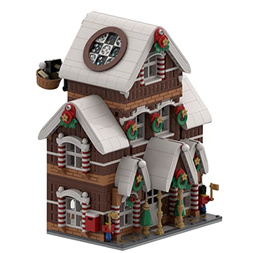 TechnixLabz Modularer Winter-Weihnachtshütten-Baukasten, Weihnachts-Schnee-Lebkuchenhaus Bausteine Modell, Weihnachten Serie Bauklötze Set (2039 Stück) von TechnixLabz