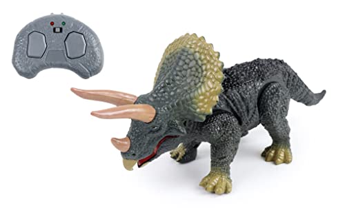 Technobot - Ferngesteuerter Triceratops-Dinosaurier - Roboter - 088363 - Grün - Einsatzbereit - Wiederaufladbarer Akku und Batterien inklusive - Infrarot - Kinderspielzeug - Ab 4 Jahren von Technobot