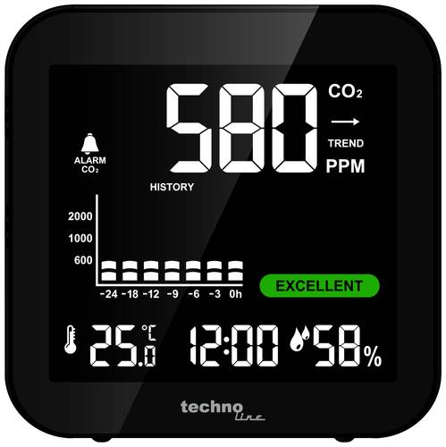 Techno Line WL1025 WL1025 CO2-Anzeige / CO2-Messgerät von Techno Line