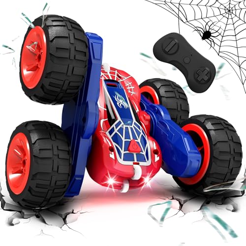 Tecnock 2024 Ferngesteuertes Auto mit 2.4 Ghz Fernbedienung 360°Flip Stunts Rc Auto Monstertruck mit Buntes Licht ab 3-12 Jahre Outdoor Spielzeug Geschenk für Junge Kinder von Tecnock