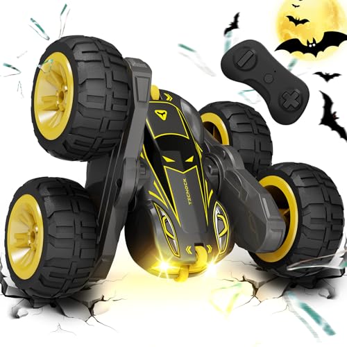 Tecnock 2024 Ferngesteuertes Auto mit 2.4 Ghz Fernbedienung 360°Flip Stunts Rc Auto Monstertruck mit Buntes Licht ab 3-12 Jahre Outdoor Spielzeug Geschenk für Junge Kinder von Tecnock