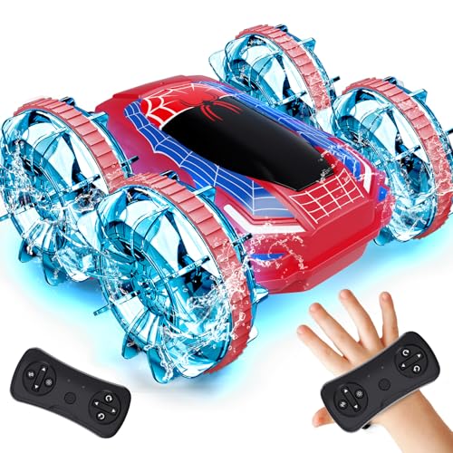 Tecnock Amphibisches Ferngesteuertes Auto Boot, 4WD Gestensteuerung RC Auto mit Magnetischem Laden, 60 Min Laufzeit, LED Lichter, Poolspielzeug für Kinder von 6-12 Jahren, Geschenk für Jungen, Mädchen Tecnock Amphibisches Ferngesteuertes Auto Boot, 4WD Gestensteuerung RC Auto mit Magnetischem Laden, 60 Min Laufzeit, LED Lichter, Poolspielzeug für Kinder von 6-12 Jahren, Geschenk für Jungen, Mädchen von Tecnock
