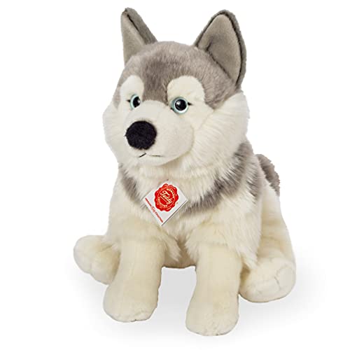 Teddy Hermann 92729 Hund Husky 29 cm, Kuscheltier, Plüschtier mit recycelter Füllung von Hermann Teddy