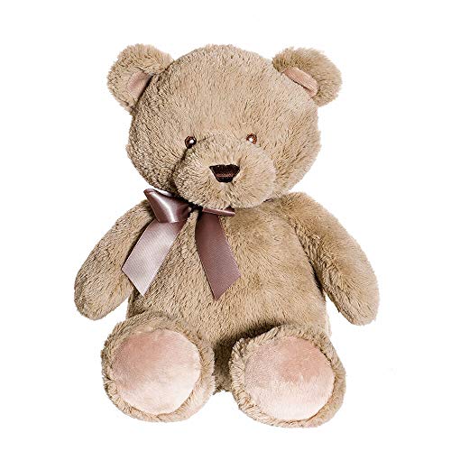 Teddykompaniet Båstad 2681 Teddybär mit Rosette „Elton“, beige, 38 cm – Kuscheltier für Babys und Kinder – Plüschtier ab Geburt von Teddykompaniet Båstad