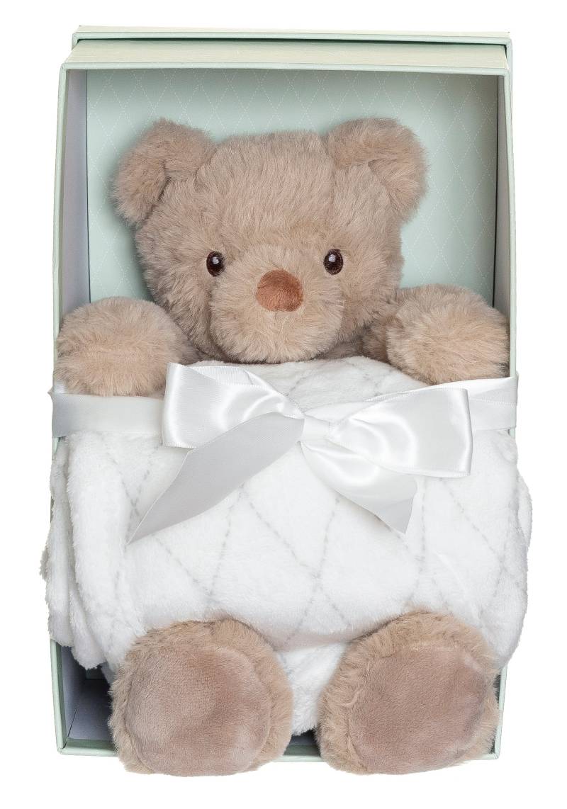 Teddykompaniet Svea Plüschspielzeug mit Decke in der Geschenkbox, Beige von Teddykompaniet