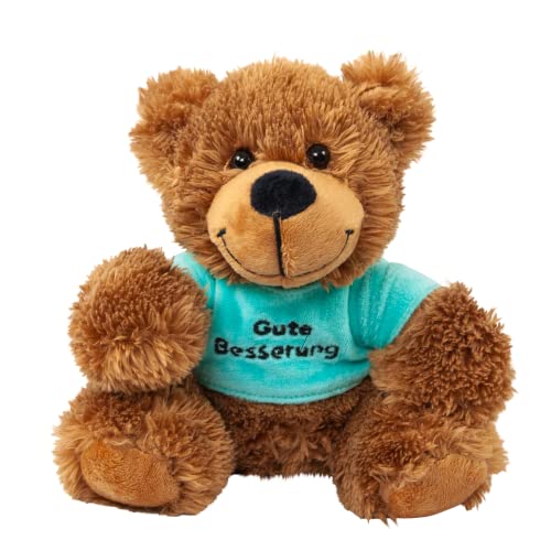 Bär mit grünem Shirt Gute Besserung 16 cm Teddybär von Teddys Rothenburg