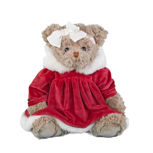 Bukowski Teddybär Romy Xmas mit rotem Mantel und weißer Schleife 40 cm Plüschteddybär Weihnachten von Teddys Rothenburg