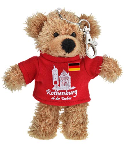 Kuscheltier Schlüsselanhänger Bär 10 cm blond rotes T-Shirt Rothenburg ob der Tauber von Teddys Rothenburg