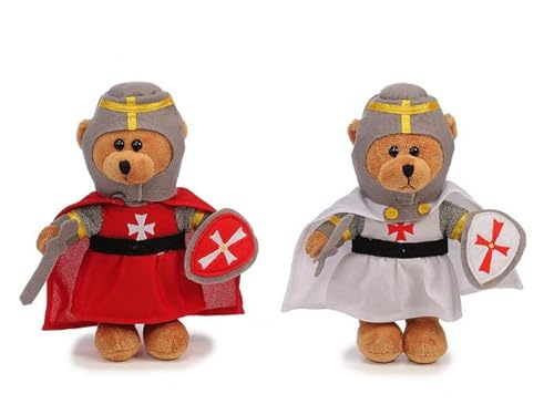 Ritter 22 cm stehend weiß Teddybär Kuscheltier Plüschtier Stofftier von Teddys Rothenburg