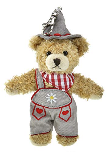 Schlüsselanhänger Teddybär Tracht er mit Hut beige 10cm Plüschteddybär von Teddys Rothenburg