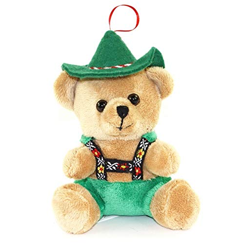 Teddybär Tracht Alois braun/grün mit Lederhose und Hut 15cm Plüschteddybär von Teddys Rothenburg