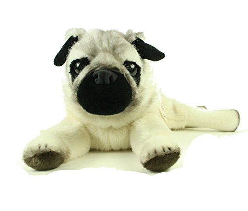 Teddys Rothenburg Kösen Mops 41 cm liegend beige/schwarz Stoffmops Plüschhund Kuscheltier von Teddys Rothenburg