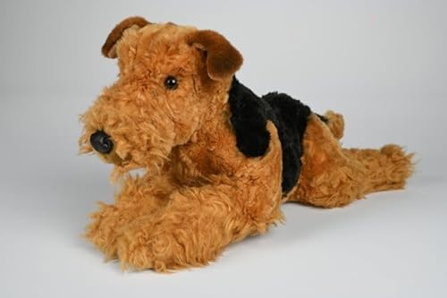 Teddys Rothenburg Kuscheltier Airedale Terrier braun/schwarz liegend 40 cm Plüschhund von Teddys Rothenburg