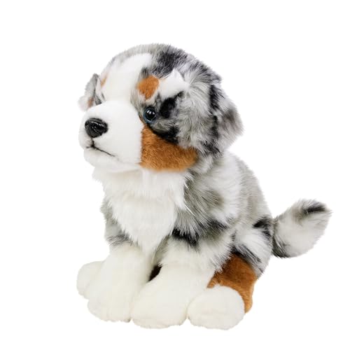 Teddys Rothenburg Kuscheltier Australian Shepherd sitzend grau-weiß-braun 30 cm Plüschhund von Teddys Rothenburg