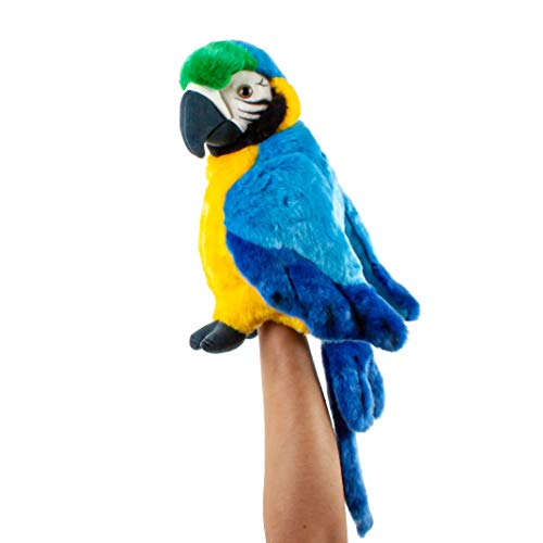Teddys Rothenburg Kuscheltier Handpuppe Papagei 25 cm blau Stoffpapagei Uni-Toys von Teddys Rothenburg