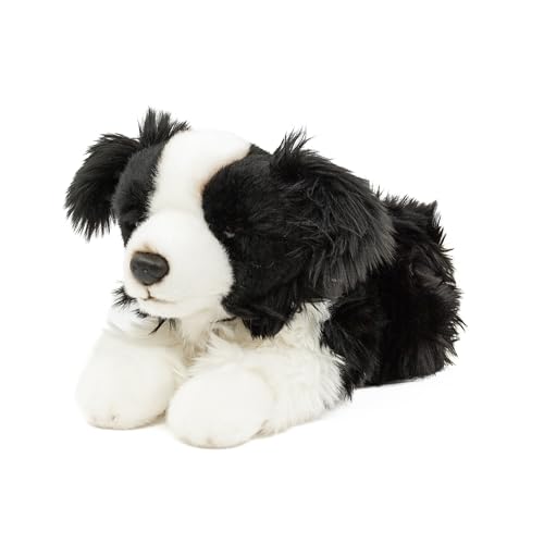 Teddys Rothenburg Kuscheltier Hund Border Collie 30 cm liegend schwarz/weiß Plüschhund Plüschtier von Teddys Rothenburg