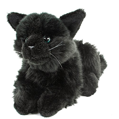 Teddys Rothenburg Kuscheltier Katze Merle 30 cm (mit Schwanz) sitzend schwarz Plüschkatze Stofftier von Teddys Rothenburg