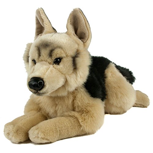 Teddys Rothenburg Kuscheltier Schäferhund 45 cm liegend braun/schwarz Plüschhund Plüschschäferhund Uni-Toys von Teddys Rothenburg