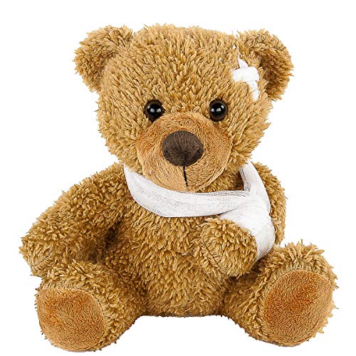 Teddys Rothenburg Plüschteddybär mit Verband 21 cm kranker Teddy verletzter Plüschbär Plüsch braun von Teddys Rothenburg