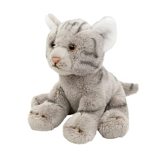 Teddys Rothenburg Plüschtiere Katze 14 cm sitzend grau-getigert Kuscheltier Plüschkatze von Teddys Rothenburg