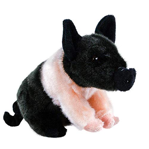 Teddys Rothenburg Schweinchen rosa schwarz geschecktes Ferkel Husumer Sattelschwein 18 cm Kuscheltier Uni-Toys von Teddys Rothenburg