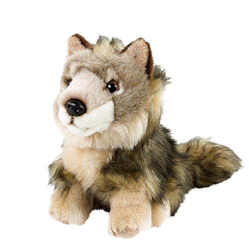 Teddys Rothenburg Wolf/Kojote Graubraun 28 cm (ohne Schwanz 20 cm) Kuscheltier Plüschwolf Plüschkojote Plüschtier Stofftier Baby Kinder Spielzeug von Teddys Rothenburg