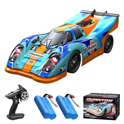 Teeggi 16307 PRO 1:16 Ferngesteuertes Auto,60KM/H Bürstenloser Motor 2.4Ghz RC Hohe Geschwindigkeit Offroad Drift Rennauto,4WD RC Geländewagen,2 Batterien（Blau） von Teeggi