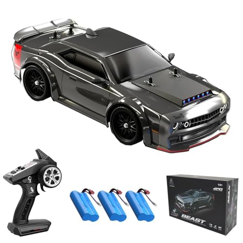 Teeggi 70km/h Ferngesteuertes Auto für Erwachsene, 1:16 RC Drift Car, 2.4GHz Hohe Geschwindigkeit Rennauto mit LED Licht, Bürstenloser Motor, 3 Batterien von Teeggi