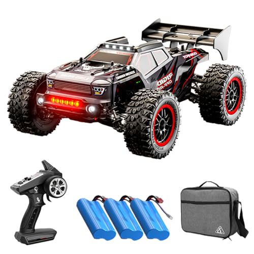 Teeggi 80KM/H Ferngesteuertes Auto Für Erwachsene mit Tragetasche,1:16 4WD Off Road Race Buggy, Bürstenloser Motor RC Hohe Geschwindigkeit Offroad Drift Rennauto, 3 Batterien von Teeggi