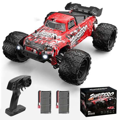 Teeggi 9500E Ferngesteuertes Auto,1:16 2.4G RC Hohe Geschwindigkeit Offroad Drift Rennauto, 40KM/H 4WD Offroad Auto Spielzeugauto, 2 Batterien (Rot) von Teeggi