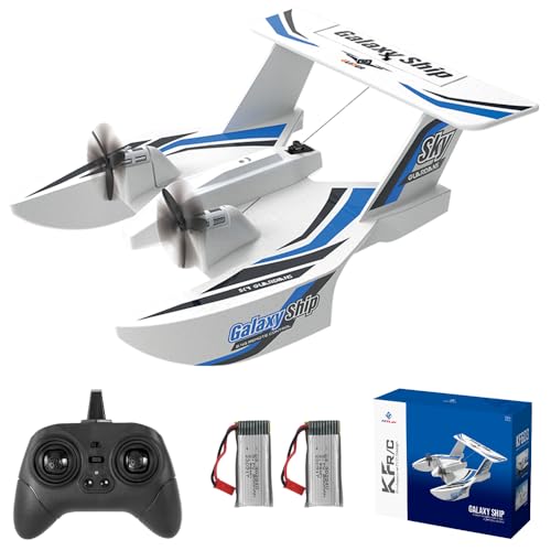 Teeggi RC Flugzeug KF603,2.4GHz Wasser-Land-Luft-Segelflugzeug,EPP ferngesteuertes Fliegen Modell Für Kinder Geschenke für Anfänger, Kinder, Erwachsene,2 Batterien(Blau) von Teeggi