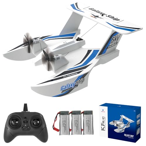 Teeggi RC Flugzeug KF603,2.4GHz Wasser-Land-Luft-Segelflugzeug,EPP ferngesteuertes Fliegen Modell Für Kinder Geschenke für Anfänger, Kinder, Erwachsene,3 Batterien(Blau) von Teeggi