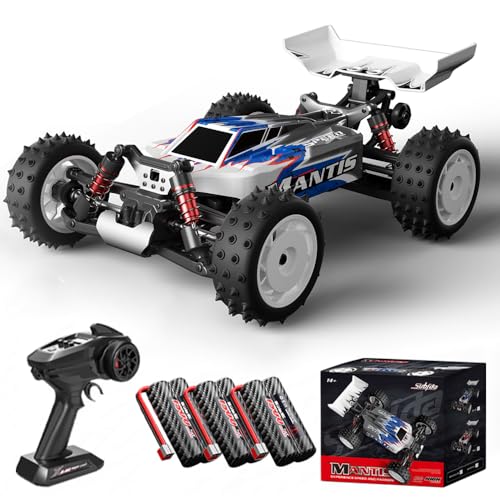 Teeggi S911 PRO 1:16 Ferngesteuertes Auto, 70 km/h RC Hohe Geschwindigkeit Drift Rennauto, 2.4GHz Bürstenloser Motor 4WD Off Road Race Buggy für Erwachsene, 3 Batterien(Blau) von Teeggi