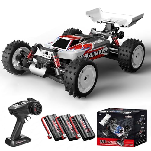 Teeggi S911 PRO 1:16 Ferngesteuertes Auto,70 km/h RC Hohe Geschwindigkeit Drift Rennauto,2.4GHz Bürstenloser Motor 4WD Off Road Race Buggy für Erwachsene,3 Batterien(Rot) von Teeggi