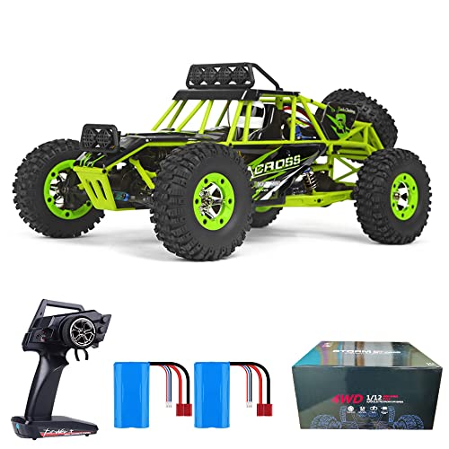 Teeggi WLtoys 12428 Ferngesteuertes Auto, Maßstab 1:12 RC Geländewagen 4WD 50KM/H Hohe Geschwindigkeit Offroad Drift Car (2 Batterien) von Teeggi