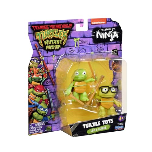 Teenage Mutant Ninja Turtles 83290 Turtle Tots Actionfigur, 2er-Pack, mit Leonardo und Donatello Jungen von 4 bis 7 Jahren und TMNT-Fans von TEENAGE MUTANT NINJA