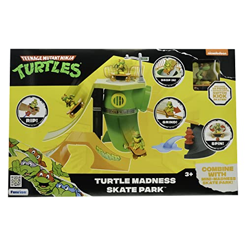 TEENAGE MUTANT NINJA Turtles | 18-Teiliger Turtles Mutant Mayhem Turtle Madness Skate Park | TMNT Michelangelo Spielzeugfahrzeug ab 3 Jahre, Geschenke Turtles Spielzeuge von TEENAGE MUTANT NINJA