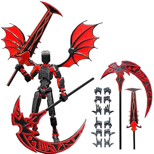 Tefexer 3D Printed Robot 13 Action Figure with Wing Multi-Jointed Movable Robot Action Figures von Tefexer