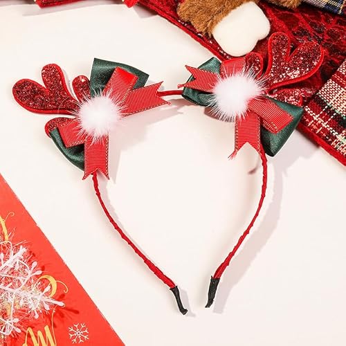 Tefexer Damen Mädchen Kawaii Rentier Geweih Stirnband Perfekt für Weihnachten Party Cosplay und Geschenke von Tefexer