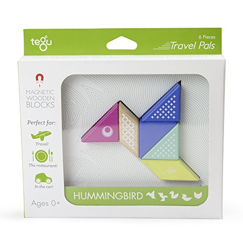 TEGU 5700701 Travel Pals Kolibri, magnetische Holzbausteine, Holzspiel-Set für unterwegs, 6-teilig, Mehrfarbig von Tegu