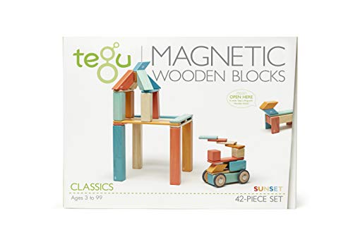 Tegu 42P-SNS-508T Stück Tegu Magnetisches Holzblock-Set - Sonnenuntergang, Mehrfarbig von Tegu