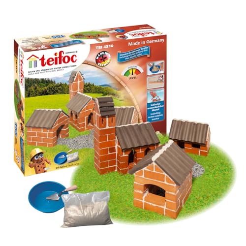 Teifoc TEI 4310 Steinbaukasten - Dorf, Kreativspielzeug für Kinder ab 6 Jahren, Kreatives Spielen mit Mini Ziegelsteinen, Lernspielzeug von teifoc Germany