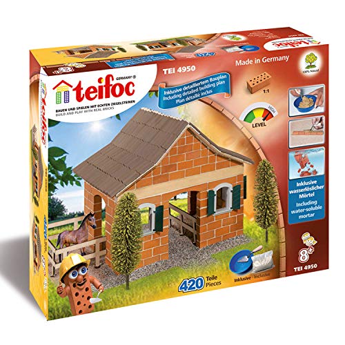 Teifoc T4950 Steinbaukästen-Konstruktionsspielzeug-Big Horse Stable, Multi Color von Teifoc