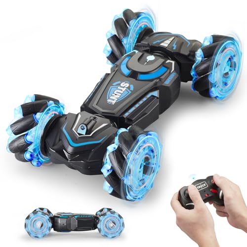 Ferngesteuertes Auto,TekValue 360° Drehung RC Stunt,2,4GHz 4WD Fahren Off-Road Auto Spielzeug,RC Auto Drift Car mit Musik und Beleuchtung Handgeführtes Stunt-Auto für Junge 6-18 Jahre Indoor & Outdoor von TekValue